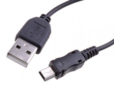 Nabíjecí USB kabel pro telefony a navigace s konektorem mini-USB (22cm)