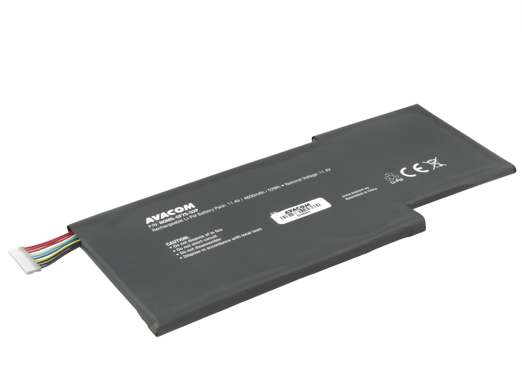 AVACOM NOMS-GF75-52P Li-Pol 11,4V 4600mAh - neoriginální - Baterie MSI GF63, GF75 Li-Pol 11,4V 4600mAh 52Wh  - BTY-M6K