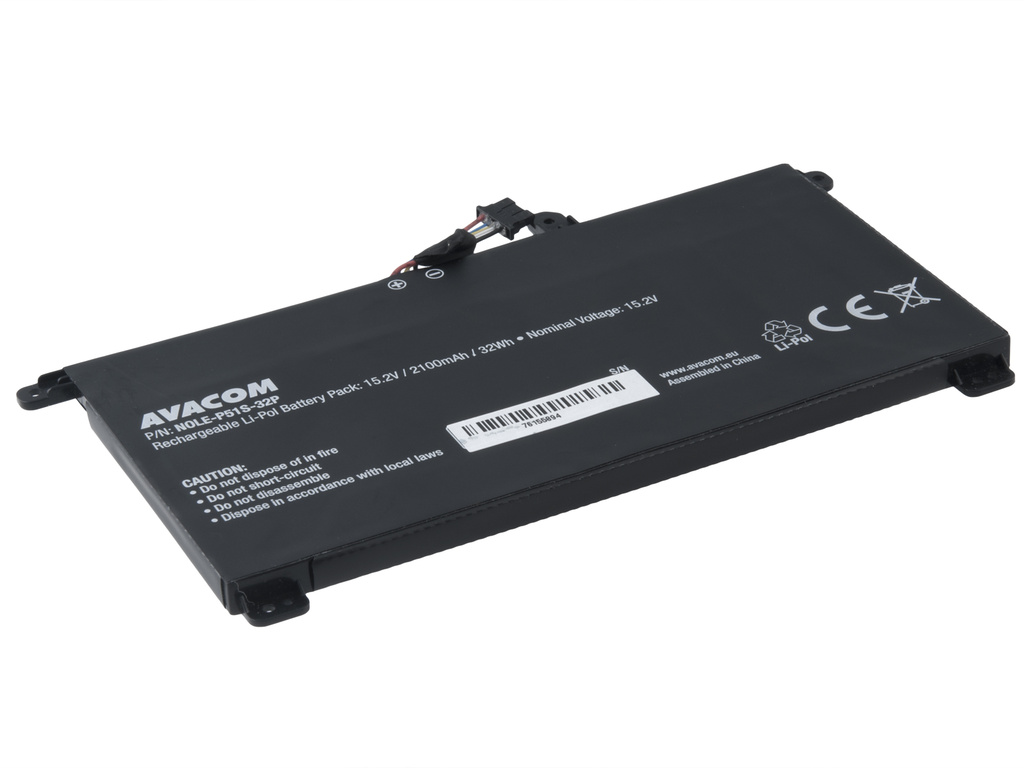 AVACOM NOLE-P51S-32P Li-Pol 15,2V 2100mAh - neoriginální - Baterie Lenovo ThinkPad P51S, T570, T580 Li-Pol 15,2V 2100mAh 32Wh