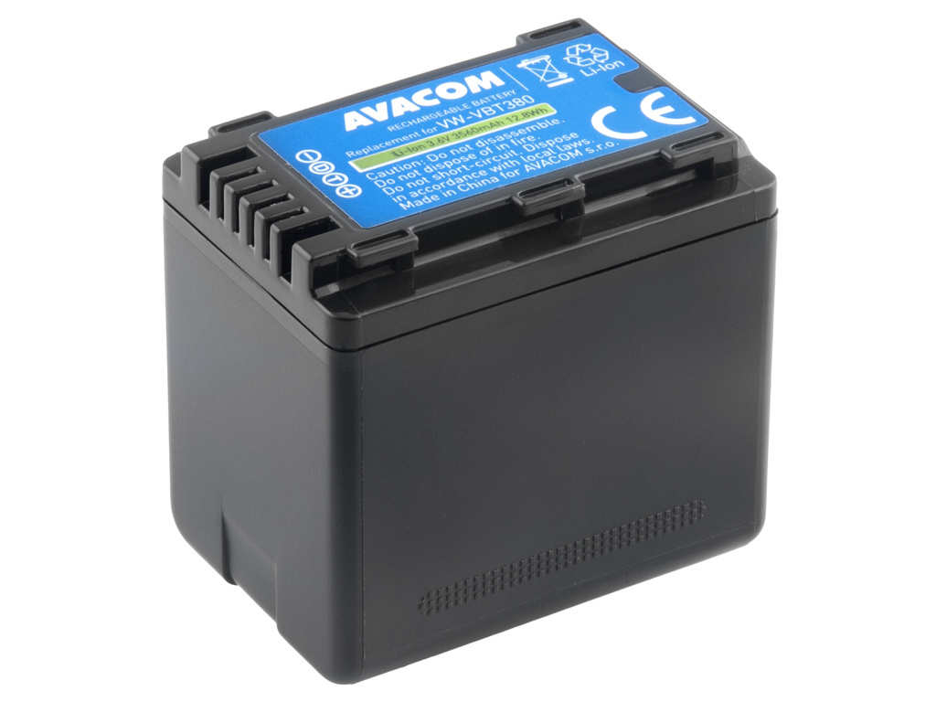 AVACOM VIPA-T380-B3560 Li-Ion 3.6V 3560mAh - neoriginální - Baterie Panasonic VW-VBT380 Li-Ion 3.6V 3560mAh 12.8Wh