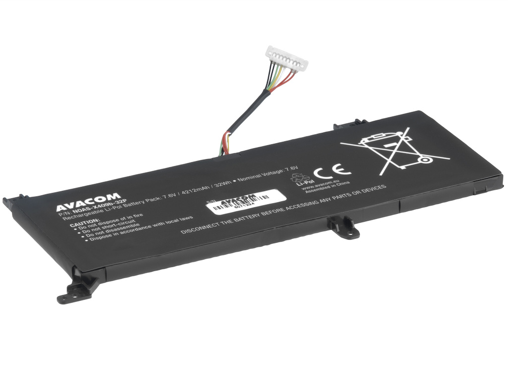 AVACOM NOAS-X409b-32P Li-Pol 7,6V 4212mAh - neoriginální - Baterie Asus VivoBook A409, X409, X509, F409 Li-Pol 7,6V 4212mAh 32Wh